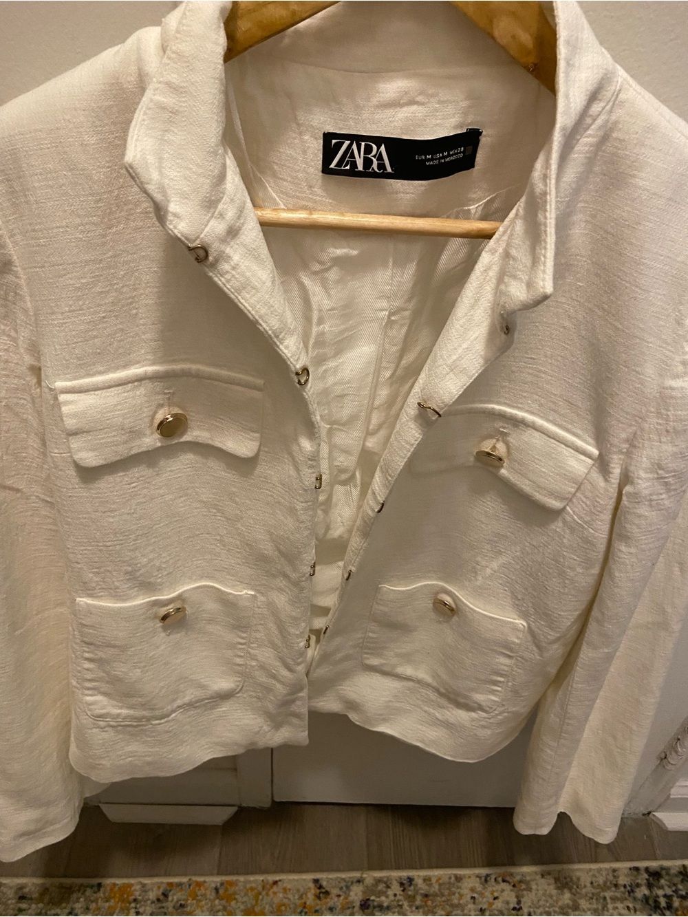 Zara Women's Cream Button-Front Jacket
